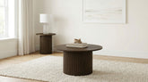 Best Furniture Outlet - Coaster - Hamlyn 2-piece Round Fluted Coffee and End Table Set Walnut - 706518-S2