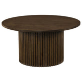 Best Furniture Outlet - Coaster - Hamlyn Round Fluted Occasional Cocktail Coffee Table Walnut - 706518