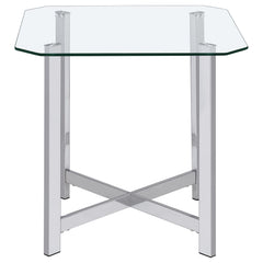 Cronin 3-piece Tempered Glass Top Coffee Table Set Chrome