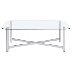 Cronin 3-piece Tempered Glass Top Coffee Table Set Chrome