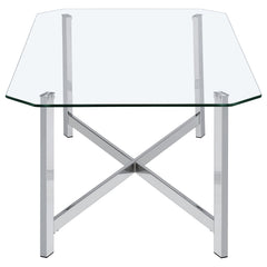 Cronin 3-piece Tempered Glass Top Coffee Table Set Chrome