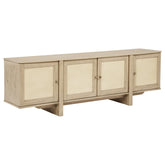 Best Furniture Outlet - Coaster - Kailani 79-inch 4-door Cane TV Stand Media Console Beige Oak - 706583
