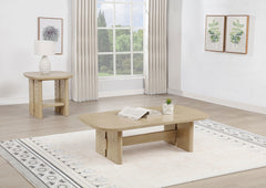Best Furniture Outlet - Coaster - Kailani 2-piece Coastal Coffee and End Table Set Beige Oak - 706588-S2