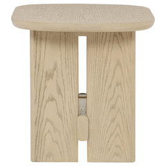 Kailani 2-piece Coastal Coffee and End Table Set Beige Oak