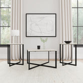 Best Furniture Outlet - Coaster - Tobin 3-piece Marble Top Coffee and End Table Set White - 707698-S3