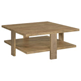 Best Furniture Outlet - Coaster - Dawn Square Engineered Wood Coffee Table Mango Brown - 707718