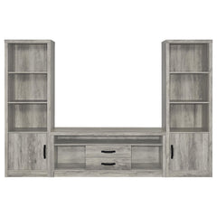 Burke 4-shelf Engineered Wood Media Tower Grey Driftwood