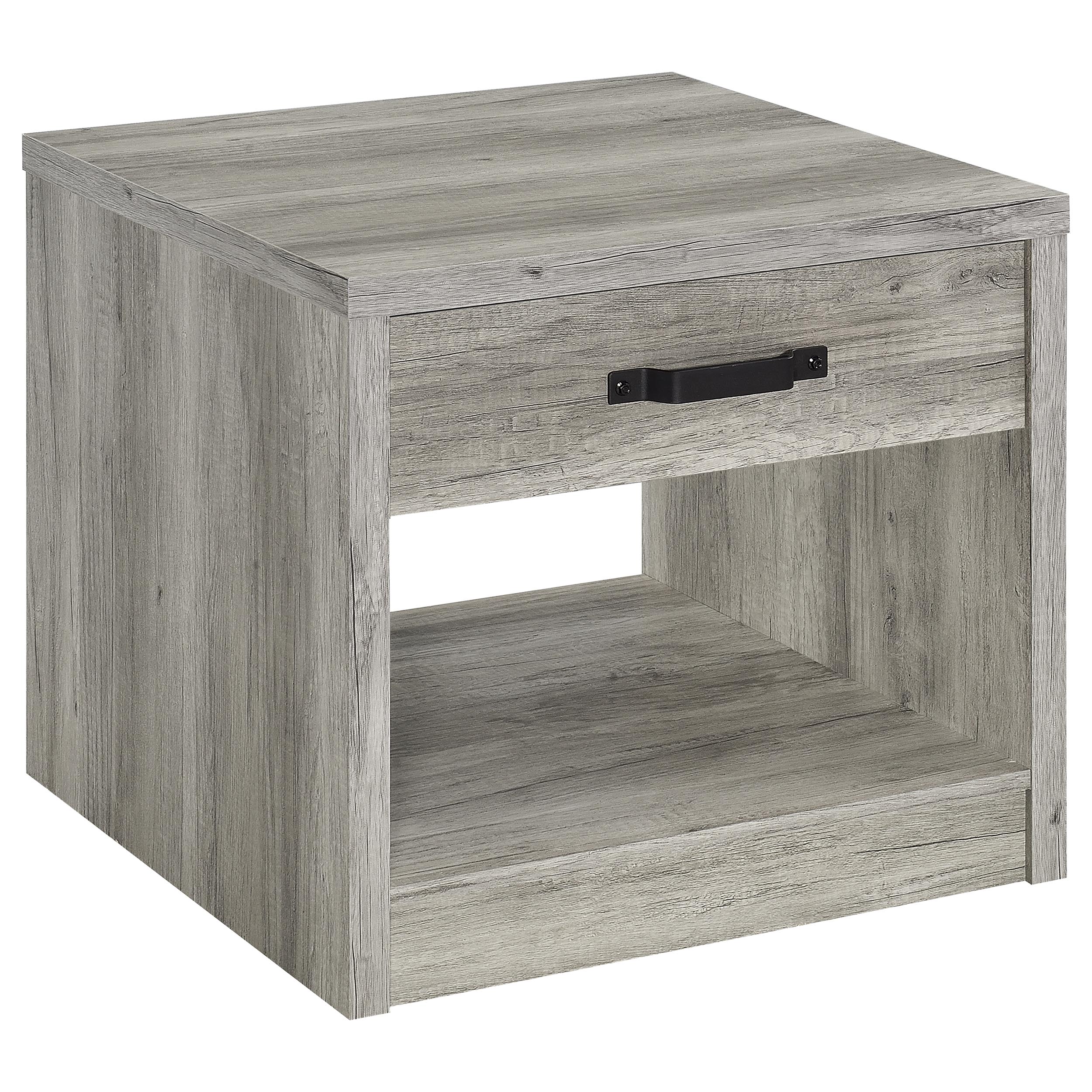 Best Furniture Outlet - Coaster - Felix 1-drawer Engineered Wood Side End Table Grey Driftwood - 707727