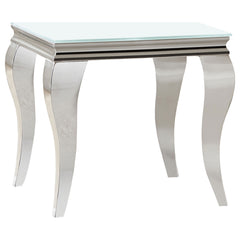Carone 2-piece Glass Top Coffee and End Table Set White