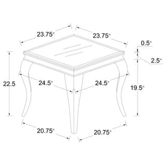 Carone 2-piece Glass Top Coffee and End Table Set White