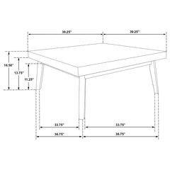 Westerly Square Wood Coffee Table Walnut Brown