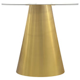 Best Furniture Outlet - Coaster - Avon Round Marble Top Stainless Steel Side End Table White - 707827