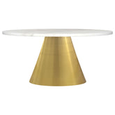 Best Furniture Outlet - Coaster - Avon Round Marble Top Stainless Steel Coffee Table White - 707828