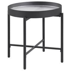 Ozella 2-piece Round Coffee and End Table Set Sandy Black