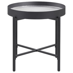 Ozella 2-piece Round Coffee and End Table Set Sandy Black