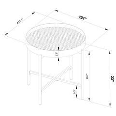 Ozella 2-piece Round Coffee and End Table Set Sandy Black