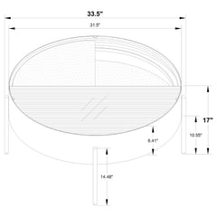 Ozella Round Coffee Table with Hidden Storage Sandy Black