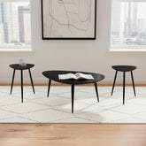 Best Furniture Outlet - Coaster - Odessa 3-piece Triangular Coffee and End Table Set Black - 707918-S3