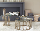 Best Furniture Outlet - Coaster - Monett 2-piece Coffee and End Table Set Chocolate Chrome - 708058-S2