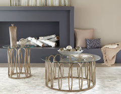 Best Furniture Outlet - Coaster - Monett 2-piece Coffee and End Table Set Chocolate Chrome - 708058-S2