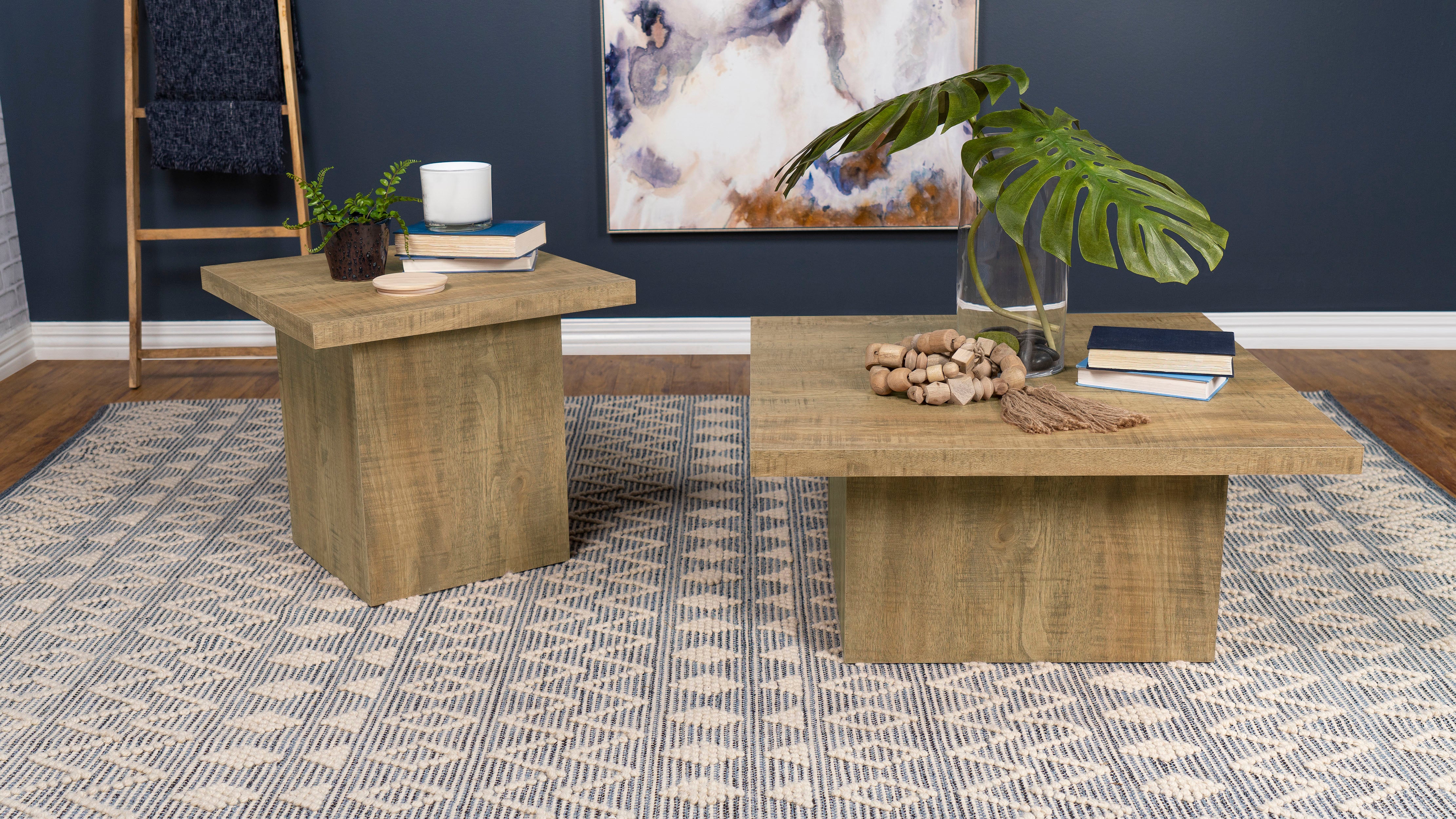 Best Furniture Outlet - Coaster - Devar 2-piece Square Coffee and End Table Set Mango - 708068-S2