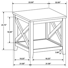 Hollis 2-piece Square Coffee and End Table Set White
