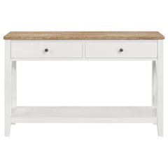 Hollis 2-drawer Wood Entryway Console Table Brown and White