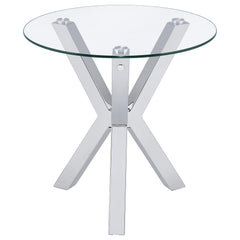Kenzie 3-piece Round Coffee and End Table Set Chrome