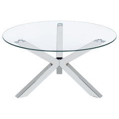 Kenzie 3-piece Round Coffee and End Table Set Chrome