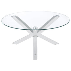 Kenzie 3-piece Round Coffee and End Table Set Chrome