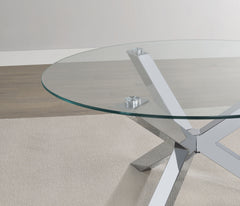 Kenzie 3-piece Round Coffee and End Table Set Chrome