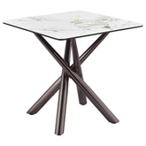 Best Furniture Outlet - Coaster - Carvell Square Sintered Stone End Side Table Mirage White - 708137