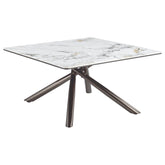 Best Furniture Outlet - Coaster - Carvell Square Sintered Stone Top Coffee Table Mirage White - 708138