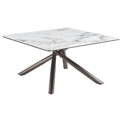 Best Furniture Outlet - Coaster - Carvell Square Sintered Stone Top Coffee Table Mirage White - 708138