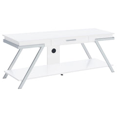 Marcia 1-drawer Wood 60-inch TV Stand White High Gloss