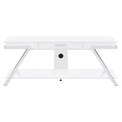 Marcia 1-drawer Wood 60-inch TV Stand White High Gloss