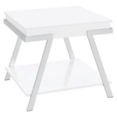 Best Furniture Outlet - Coaster - Marcia Rectangular Side End Table White High Gloss - 708157