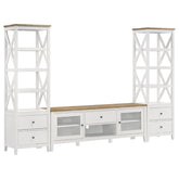 Best Furniture Outlet - Coaster - Hollis 3-piece 67-inch TV Stand Entertainment Center White - 708253-SET