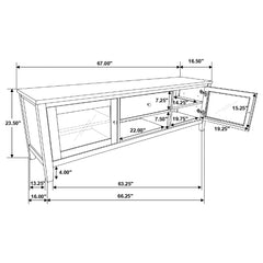 Hollis 3-piece 67-inch TV Stand Entertainment Center White
