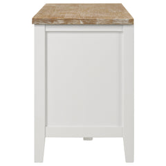 Hollis 2-door Wood 67-inch TV Stand with Drawer Brown and White