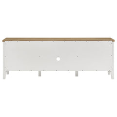 Hollis 2-door Wood 67-inch TV Stand with Drawer Brown and White