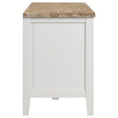 Hollis 2-door Wood 67-inch TV Stand with Drawer Brown and White