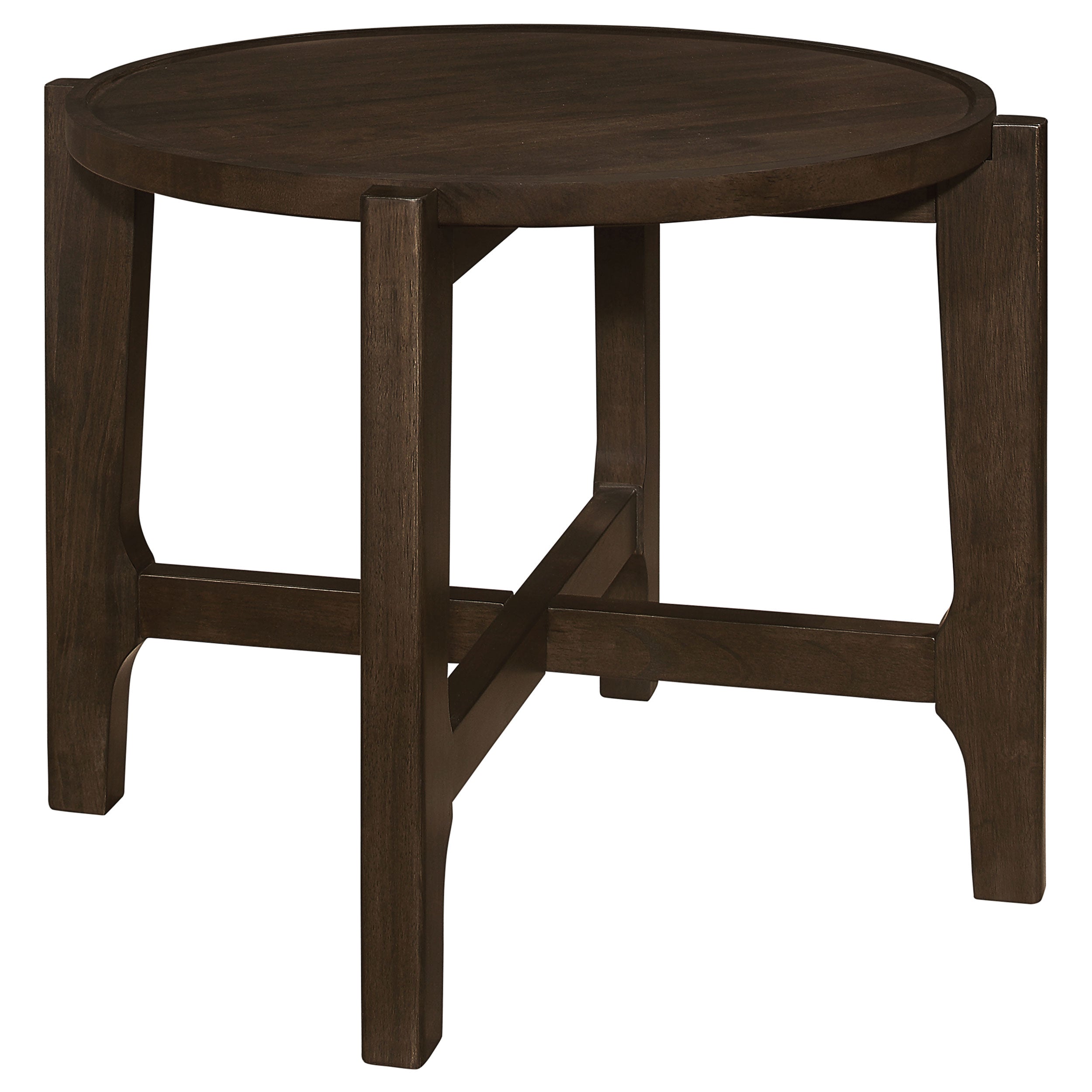 Best Furniture Outlet - Coaster - Cota Round Solid Wood End Table Dark Brown - 708287