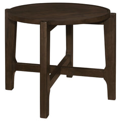 Best Furniture Outlet - Coaster - Cota Round Solid Wood End Table Dark Brown - 708287