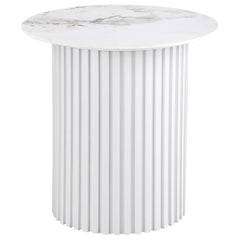 Rowena 2-piece Coffee and End Table Set White Faux Marble