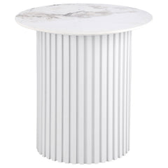 Rowena 3-piece Coffee and End Table Set White Faux Marble