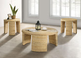 Best Furniture Outlet - Coaster - Artina 3-piece Rattan Coffee and End Table Set Natural - 708508-S3