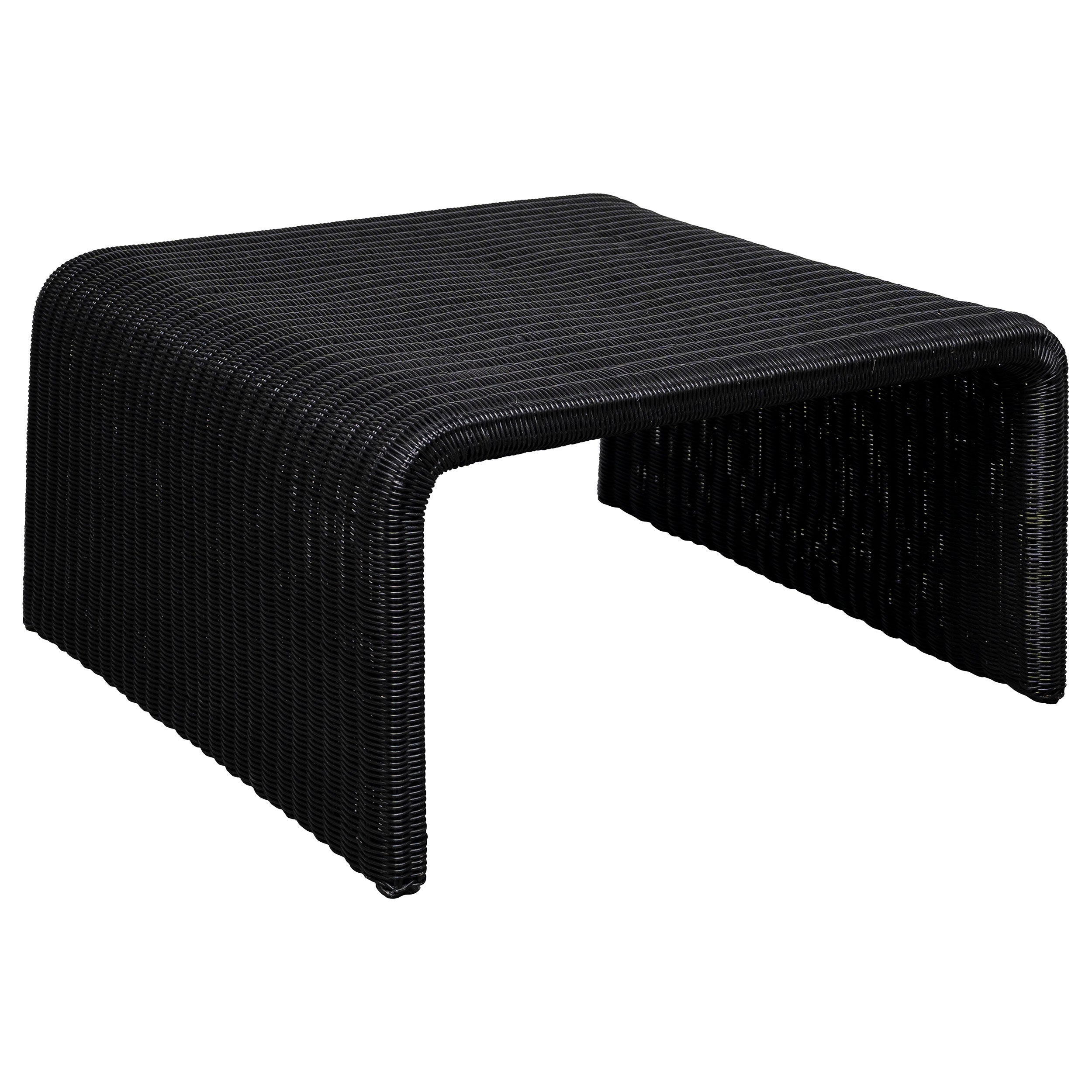 Best Furniture Outlet - Coaster - Cahya Woven Rattan Square Coffee Table Black - 708518