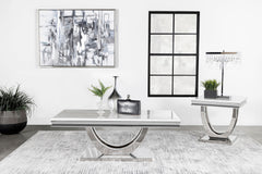 Best Furniture Outlet - Coaster - Kerwin 2-piece Rectangular Coffee and End Table Set Chrome - 708538-S2