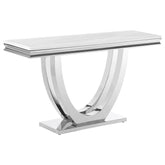 Best Furniture Outlet - Coaster - Kerwin U-base Stone Top Entryway Sofa Console Table Chrome - 708539